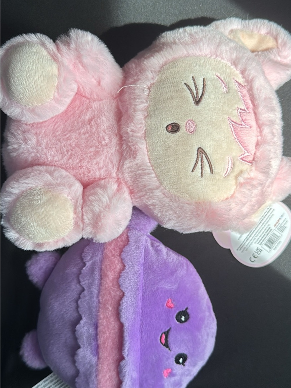 Plush Pink Bunny and Purple Macaron Soft Toy Set - Kids Toys